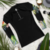 dos a plat - Lycra Compression Homme UV50+ NOIR Manchette Hibiscus - Couleurs Lagon