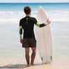 dos surf plage - Lycra Compression Homme UV50+ NOIR Manchette Hibiscus - Couleurs Lagon