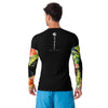 dos - Lycra Compression Homme UV50+ NOIR Manchette Hibiscus - Couleurs Lagon
