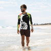 Couleurs Lagon - Lycra Rashguard Homme UV50+ NOIR FLORALE HIBISCUS