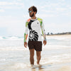 Couleurs Lagon - Lycra Rashguard Homme UV50+ BLANC FLORALE HIBISCUS