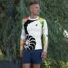 Couleurs Lagon - Lycra Rashguard Homme UV50+ BLANC FLORALE HIBISCUS