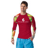 Couleurs Lagon - Lycra Rashguard Homme UV50+ CARMIN FLORALE HIBISCUS II