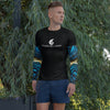 avant sapin - Lycra Compression Homme UV50+ NOIR Manchette Benitier Bleu 2 - Couleurs Lagon