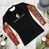 av a plat - Lycra Compression Homme UV50+ NOIR Manchette Gorgone Rouge - Couleurs Lagonplat