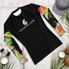 avant a plat - Lycra Compression Homme UV50+ NOIR Manchette Hibiscus - Couleurs Lagon
