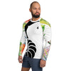 Couleurs Lagon - Lycra Rashguard Homme UV50+ BLANC FLORALE HIBISCUS