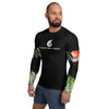 av G - Lycra Compression Homme UV50+ NOIR Manchette Hibiscus - Couleurs Lagon