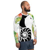 Couleurs Lagon - Lycra Rashguard Homme UV50+ BLANC FLORALE HIBISCUS