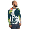 Couleurs Lagon - Lycra Rashguard Homme UV50+ BLEU NUIT FLORALE HIBISCUS