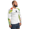 Couleurs Lagon - Lycra Rashguard Homme UV50+ BLANC FLORALE HIBISCUS II