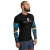 av D - Lycra Compression Homme UV50+ NOIR Manchette Benitier Bleu 2 - Couleurs Lagon