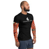 av D - Lycra Compression Homme UV50+ NOIR Manchette Gorgone Rouge - Couleurs Lagon