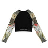 dos a plat - Crop Top Lycra Femme Manche Longue Recyclé SPF50 Marron Sable Coquillage - Couleurs Lagon