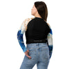 dos et jean - Crop Top Lycra Femme Manche Longue Recyclé SPF50 Marron Bleu Marine - Couleurs Lagon