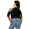 dos et jean - Crop Top Lycra Femme Manche Longue Recyclé SPF50 Noir Floral Hibiscus - Couleurs Lagon