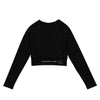 dos à plat - Crop Top Lycra Femme Manche Longue Recyclé SPF50 Noir - Couleurs Lagon