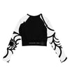dos à plat - Crop Top Lycra Femme Manche Longue Recyclé SPF50 Nautile Blanc - Couleurs Lagon