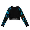 dos à plat - Crop Top Lycra Femme Manche Longue Recyclé SPF50 Benitier Bleu 2 - Couleurs Lagon