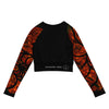 dos à plat - Crop Top Lycra Femme Manche Longue Recyclé SPF50 Gorgone Rouge 2 - Couleurs Lagon