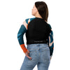 dos en jean - Crop Top Lycra Femme Manche Longue Recyclé SPF50 Florale Frangipanier - Couleurs Lagon
