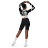 dos et short - Lycra MITI Crop Top Femme Caraco Recyclé UV50 Nautile Noir Ed Spe - Couleurs Lagon