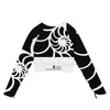 dos a plat - Lycra MITI Crop Top Femme Caraco Recyclé UV50 Nautile Noir Ed Spe - Couleurs Lagon