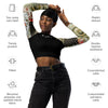 caracteristiques - Crop Top Lycra Femme Manche Longue Recyclé SPF50 Marron Sable Coquillage - Couleurs Lagon