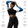 caracteristiques - Crop Top Lycra Femme Manche Longue Recyclé SPF50 Marron Bleu Marine - Couleurs Lagon