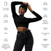 caracteristiques - Crop Top Lycra Femme Manche Longue Recyclé SPF50 Noir - Couleurs Lagon