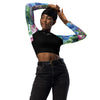 av jeans - Lycra MITI Crop Top Femme Caraco Recyclé UV50 Bleu Marine Meduse - Couleurs Lagon
