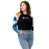 avant et jean - Crop Top Lycra Femme Manche Longue Recyclé SPF50 Marron Bleu Marine - Couleurs Lagon