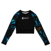 avant à plat - Crop Top Lycra Femme Manche Longue Recyclé SPF50 Benitier Bleu 2 - Couleurs Lagon