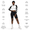 caracteristiques - Lycra MITI Crop Top Femme Caraco Recyclé UV50 Nautile Noir Ed Spe - Couleurs Lagon