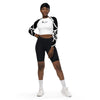 avant et short - Lycra MITI Crop Top Femme Caraco Recyclé UV50 Nautile Noir Ed Spe - Couleurs Lagon