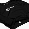 gros plan avant - Crop Top Lycra Femme Manche Longue Recyclé SPF50 Noir - Couleurs Lagon