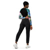 dos jean noir - Crop Top Lycra Femme Manche Longue Recyclé SPF50 Bleu Marine Meduse - Couleurs Lagon