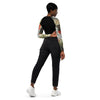 dos et jean noir - Crop Top Lycra Femme Manche Longue Recyclé SPF50 Marron Sable Coquillage - Couleurs Lagon