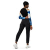 dos & jean noir - Crop Top Lycra Femme Manche Longue Recyclé SPF50 Marron Bleu Marine - Couleurs Lagon