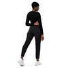dos et jean noir - Crop Top Lycra Femme Manche Longue Recyclé SPF50 Noir - Couleurs Lagon