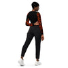 dos et jean noir - Crop Top Lycra Femme Manche Longue Recyclé SPF50 Gorgone Rouge 2 - Couleurs Lagon