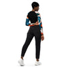 dos en jean noir - Crop Top Lycra Femme Manche Longue Recyclé SPF50 Florale Frangipanier - Couleurs Lagon