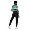 dos jeans - Lycra MITI Crop Top Femme Caraco Recyclé UV50 Bleu Marine Meduse - Couleurs Lagon