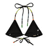intérieur doublé couleur - Haut de bikini éco-responsable rembourré UPF50+ Noir Floral Hibiscus - Couleurs Lagon