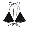 interieur doublé couleur - Haut de bikini éco-responsable rembourré UPF50+ Noir Floral Libellule - Couleurs Lagon