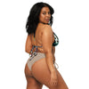 dos grande taille - Haut de bikini éco-responsable rembourré UPF50+ Noir Floral Libellule - Couleurs Lagon