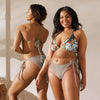 dos et avant - Haut de bikini éco-responsable rembourré UPF50+ Sable Coquillage Marron - Couleurs Lagon