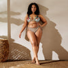 avant grande taille - Haut de bikini éco-responsable rembourré UPF50+ Sable Coquillage Marron - Couleurs Lagon