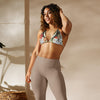 avant et leggings - Haut de bikini éco-responsable rembourré UPF50+ Sable Coquillage Marron - Couleurs Lagon