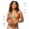 carateristiques - Haut de bikini éco-responsable rembourré UPF50+ Noir Floral Hibiscus - Couleurs Lagon